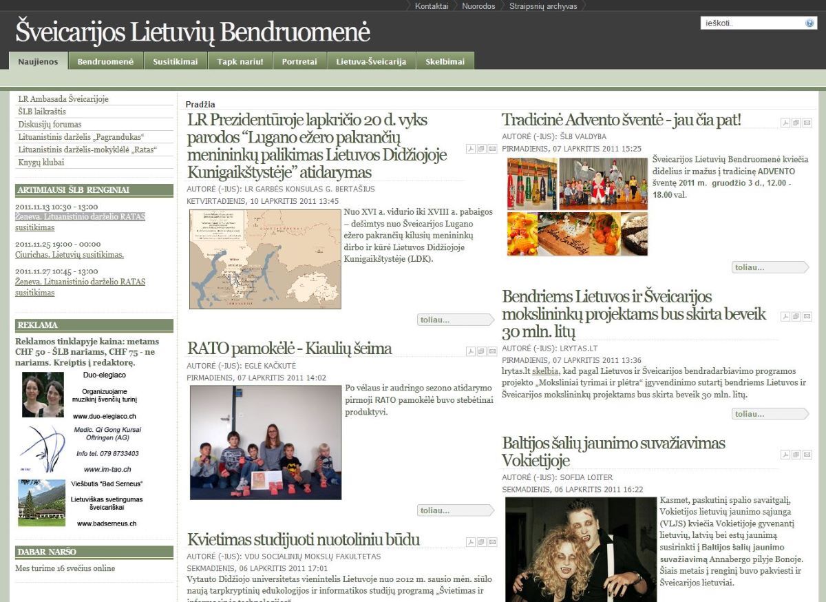 The first Swiss Lithuanian website, created in 2003