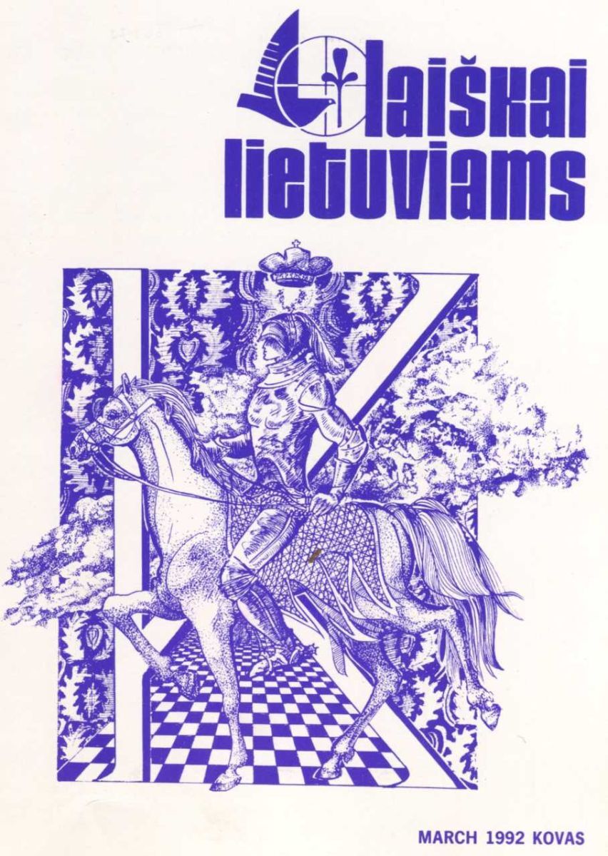 The religious and cultural magazine <em>Letters to Lithuanians</em>, published in Chicago by the Lithuanian Jesuits was unique for its excellent print quality. The cover of the March, 1992 issue was created by Ada Sutkuvienė.