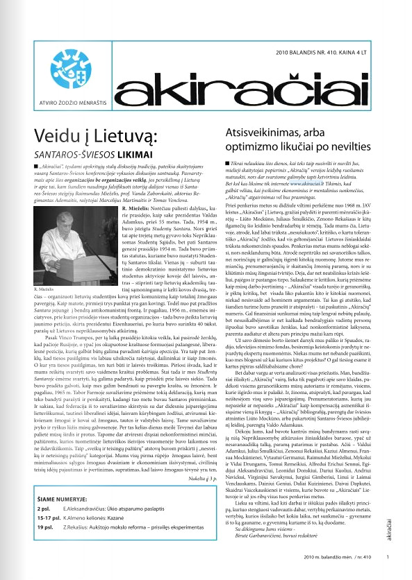 Final issue of <em>Horizons</em> published in Lithuania in April, 2010