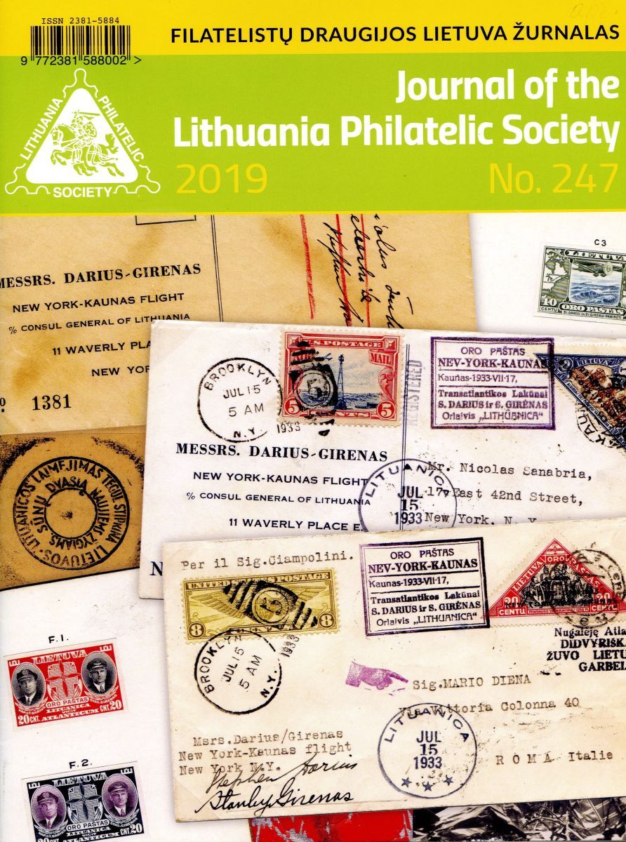 <em>Journal of the</em> <em>Lithuania Philatelic Society</em>, 2019, No. 247